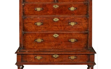 QUEEN ANNE WALNUT CHEST-ON-STAND EARLY 18TH CENTURY