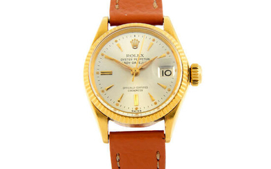 ROLEX - an 18ct yellow gold Oyster Perpetual Lady-Datejust wrist watch, 25mm.