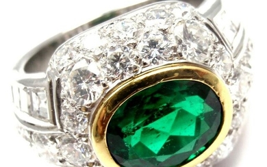 Rare! Authentic Patek Philippe Platinum Diamond Emerald Ring Certificate