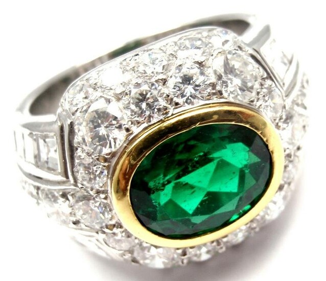Rare! Authentic Patek Philippe Platinum Diamond Emerald Ring Certificate