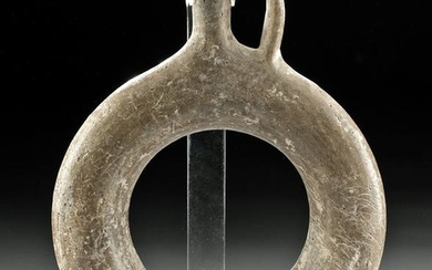 Rare Greek Cypriot Greyware Ring Vessel