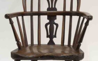 Rare Victorian child's high back Windsor arm chair