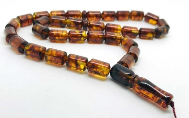 Remarkable Amber Tesbih made from Barrel shaped Amber