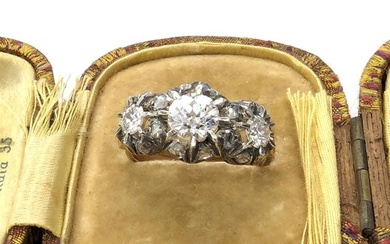 Ring Silver, Yellow gold Diamond (Natural)