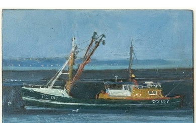 Robert JONES (1943) Beam Trawler, Newlyn Oil on board, signe...