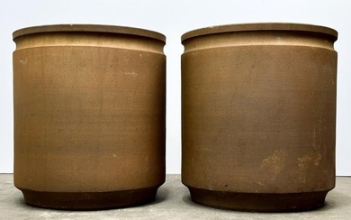 Robert Maxwell David Cressey for Earthgender Pair of Stoneware Planters 19.5" H