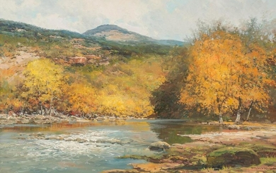 Robert Wood (1889-1979), Hill Country River, oil