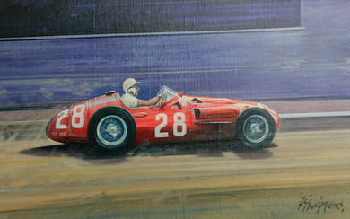 Rodney Diggens (British 1937-), 'Stirling Moss - Maserati 250F - Monaco GP 1956', an original artwork