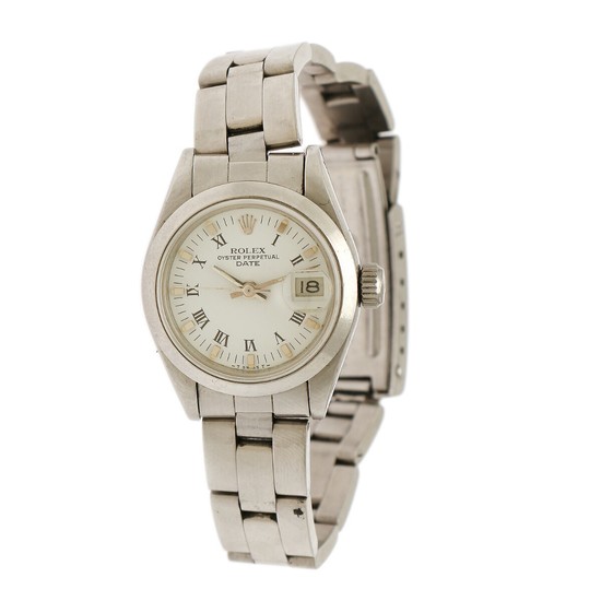 Rolex: A lady's wristwatch of steel. Model Date, ref. 69000. Mechanical movement with automatic winding, cal. 2135. 1983–1984.