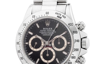 Rolex, Ref. 16520 A fine stainless steel chronograph wristwatch with “tropical” registers and bracelet