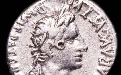Roman Empire. Augustus (27 BC-AD 14). Denarius from Lugdunum mint (Lyon, France) 2 BC-4 AD - AVGVSTI F COS DESIG PRINC IVVENT, Gaius and Lucius. (No Reserve Price)