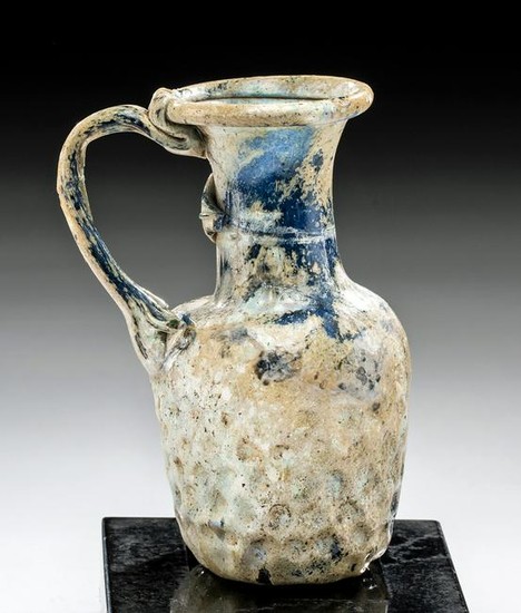 Roman Glass Handled Vessel - Gorgeous Blue