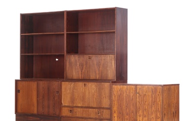 Rosewood bookcase modules, 1960s (4+1)