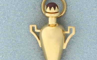 Ruby Amphora Water Jug Pendant or Charm in 18k Yellow Gold