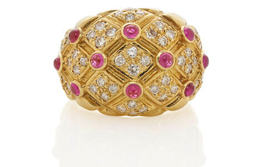 Ruby and Diamond Bombe Ring