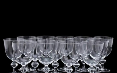 SET OF 14 STEUBEN GLASS GOBLETS, PATTERN 7925
