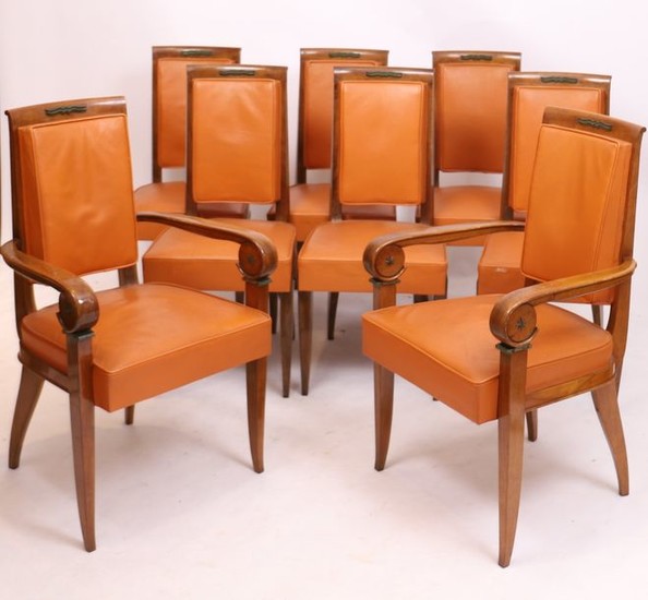 SET OF A PAIR OF MAHOGANY ARMCHAIRS AND...