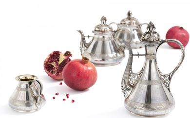 SILVER COFFEE AND TEA SERVICE IN ORIENTAL STYLE