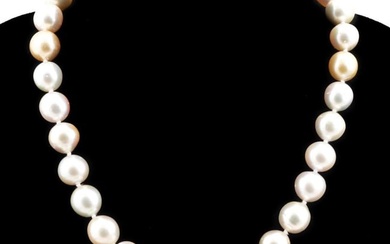 SOUTH SEA CULTURED PEARL AND 18K YG NECKLACE