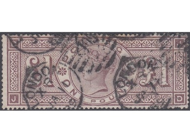 STAMPS GREAT BRITAIN 1888 QV £1 brown-lilac, Wmk Three Orbs,...