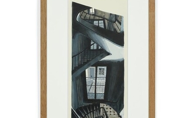 Sam SZAFRAN (1934 - 2019) L'escalier, rue de Seine - 2004 Lithographie en couleurs