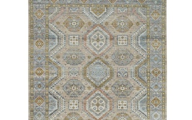 Sand Color, Karajeh Heritage Design, Pure Wool Hand Knotted Rug