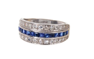 Sapphire and diamond eternity ring