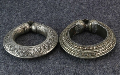 Saudi Arabia, two silver Bedouin bracelets, 'Habbiyat', with...