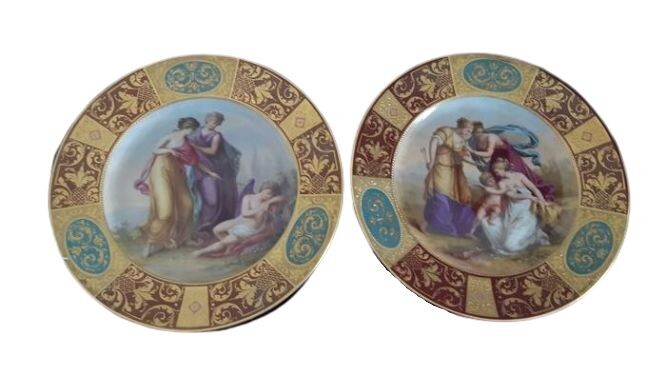 Schuler - Royal Vienna Style - Plates (2) - Renaissance - Porcelain