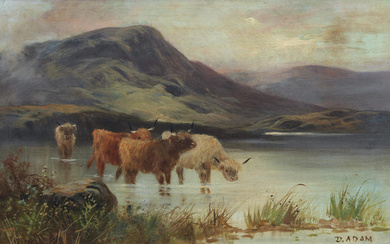 Scottish School (late 19th/early 20th Century) Highland Cattle in a...