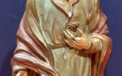 Sculpture, Jesus Sacred Heart - wood pulp - Second half 19th century
