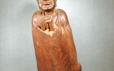 Sculpture - Wood - Bodhidharma 達摩 - Taiwan - First half 20th century