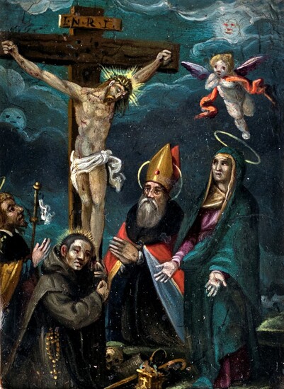 Scuola europea, fine XVII/inizio XVIII secolo Cristo crocifisso con la...