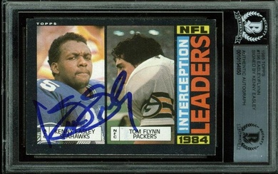 Seahawks Kenny Easley Signed Card 1985 Topos #196 BAS Slabbed
