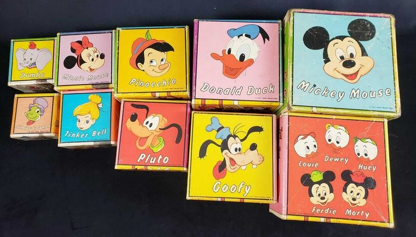Set of 10 Stackable Disney Character Counting Boxes