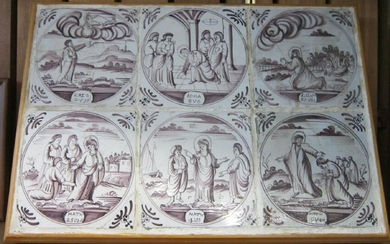 Set of 6 Framed Ceramic Tiles