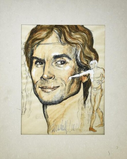 Signed Rudolf Nureyev Portrait by Paolo D'anna