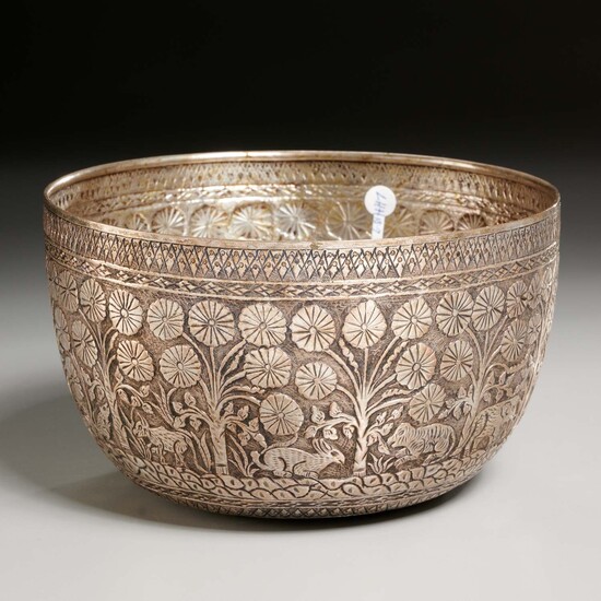 Southeast Asian silver offering bowl