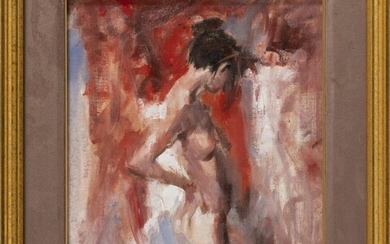 PORTRAIT OF A NUDE WOMAN 20th Century Signed...