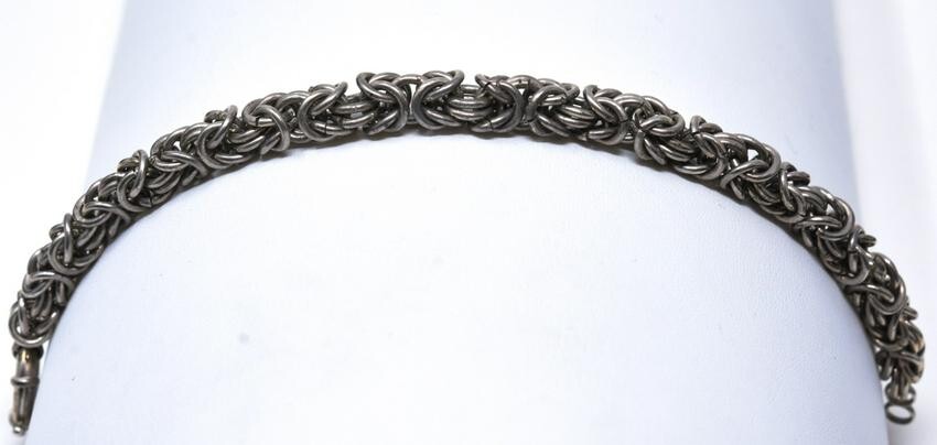 Sterling Silver Bracelet W Byzantine Links
