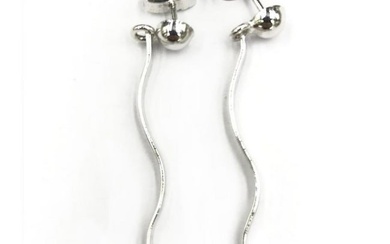 Sterling Silver Dangling Earrings Set with Amethyst Gemstones