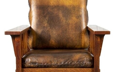 Stickley Quaint Arts & Crafts Reclining Armchair