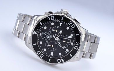 TAG Heuer 'Aquaracer Chronograph'. Men's watch in steel with black dial, 2010s