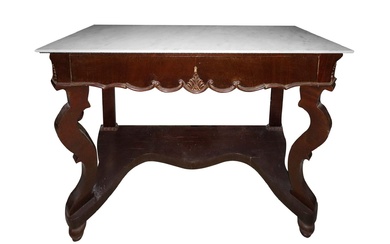 Table console en acajou, Sicile, 19ème siècle h cm 107 x cm 127 x cm...
