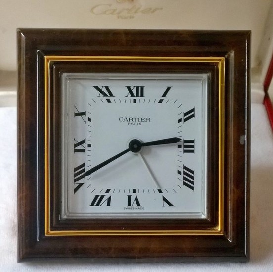 Tabletop clock - Cartier Paris Swiss Made Splendido e Introvabile Orologio/Sveglia, perfette condizioni - Gold plated, Lacquer - 1990-2000