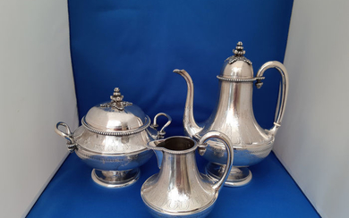 Tea service (3) - .950 silver - Quitte Prudent 1882 - France - Late 19th century