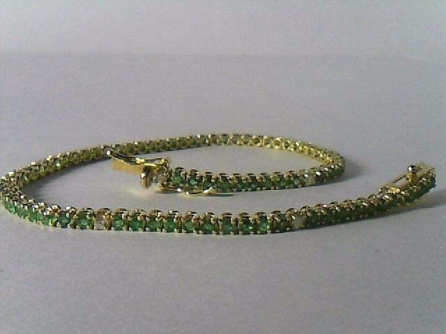 Tennis Smeraldi e Diamanti - 18 kt. Gold, Yellow gold - Bracelet Emerald