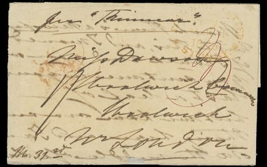 The Toulmin Packet Service Australia to U.K. Voyage 4 1846 (30 Mar.) entire letter from Sydney...