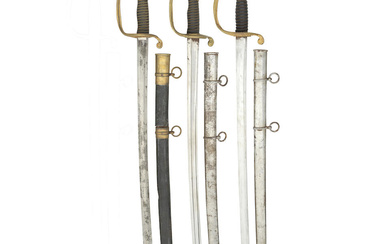 Three French 1855 Model Infantry Officer's Sabres 19th Century