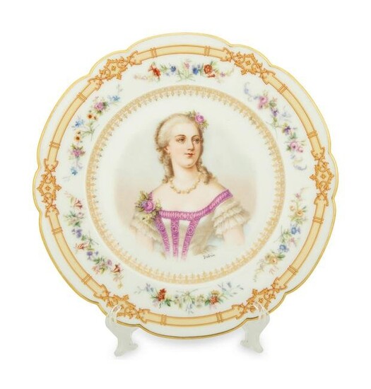 Three Sevres Style Porcelain Portrait Plates